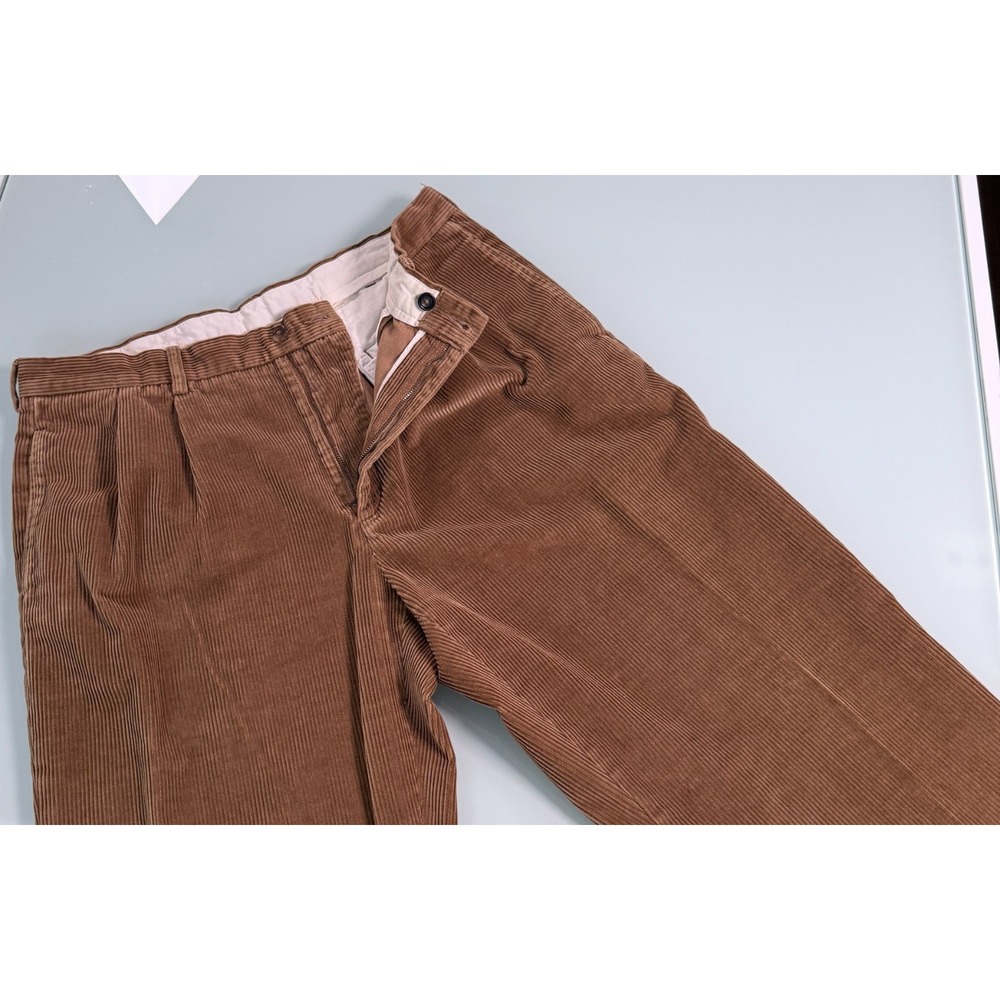 Brooks Brothers Elliot Brown Corduroy Mens Pleated Chino Pants - 36x32